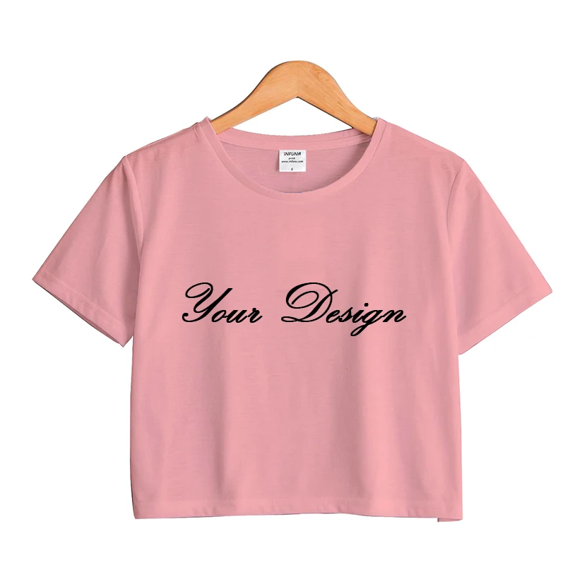 Woman Plain White 100 Cotton Crop Top Fitness Sport Clothing Ladies Knitted Crop Top T Shirt for Custom Logo Printing