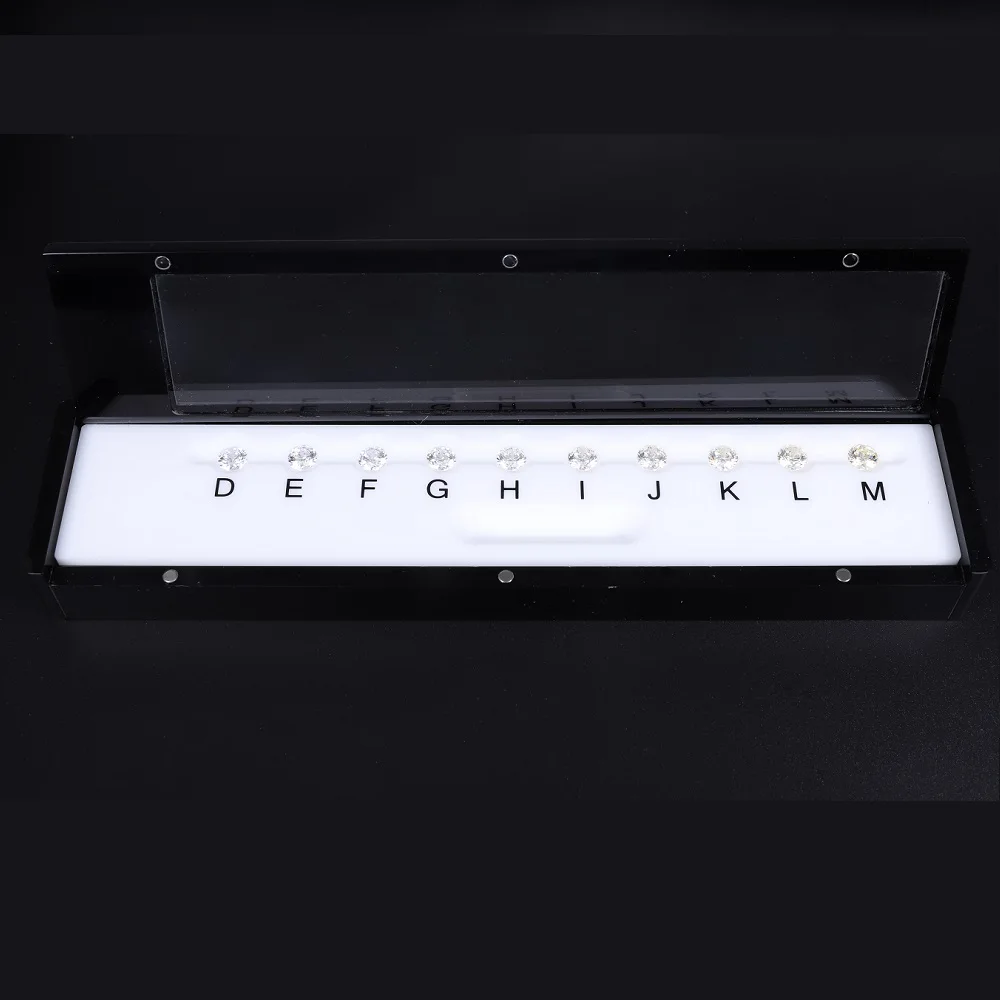 2021 hot D to M white color square shape with laser letter cz stone diamond grade colour tester master stone sets