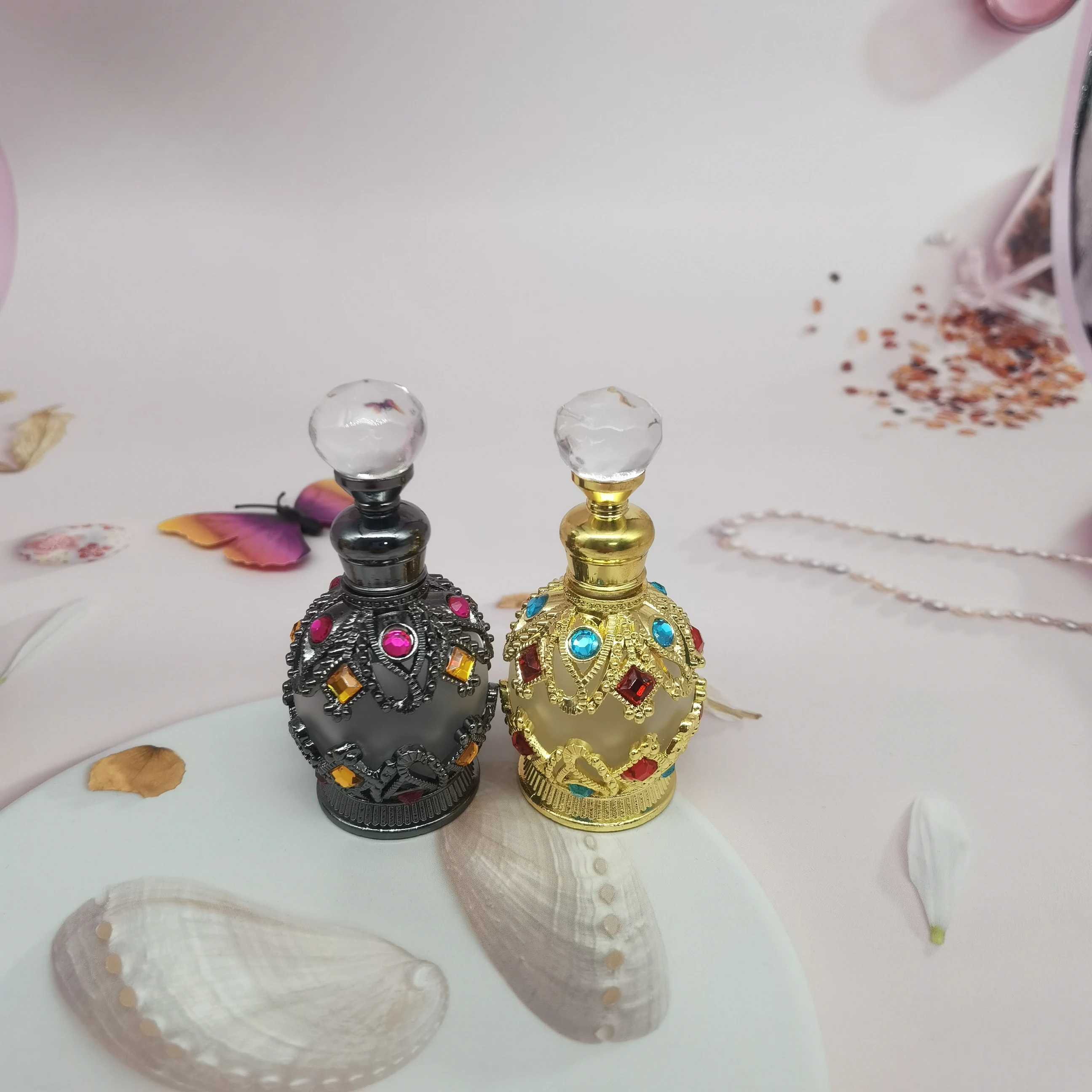 Высокое качество 30 мл металлический Египетский Аравия Индия бутылка эфирного масла в винтажном стиле модные роскошные Дубай Парфюм Бутылка Эфирного Масла