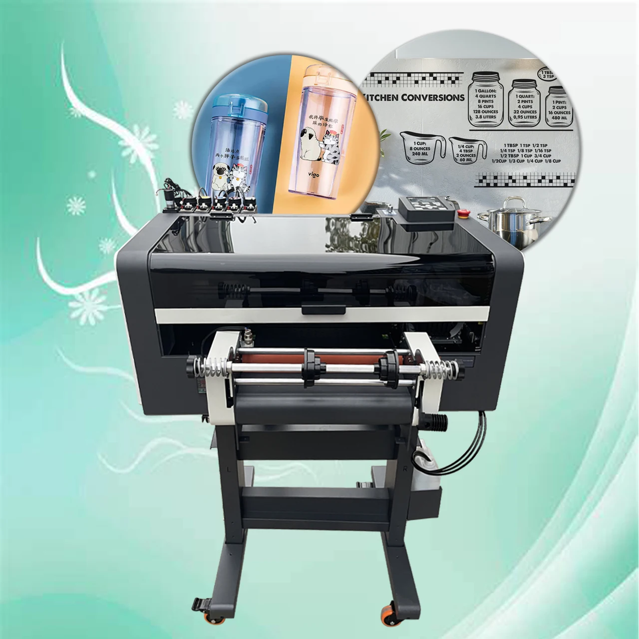 Cheapest A1 dtf uv printer uv printing machine Roll to Roll pro colored uv dtf sticker printer for cups