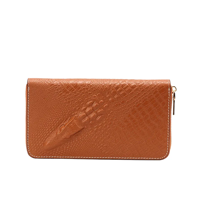 Alligator pattern genuine leather wallet luxury design long wallets for men ODM/OEM custom logo purse woman wallet