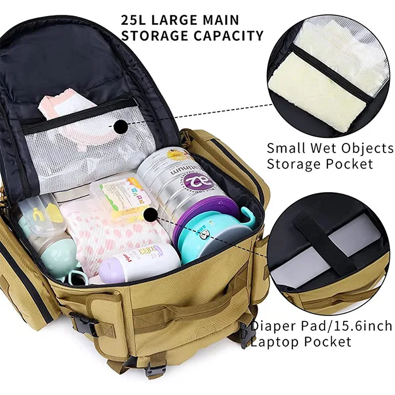 Best selling Amazon new tactics Dad diaper bag men travel bag baby diaper bag Multi-function backpack for dad
