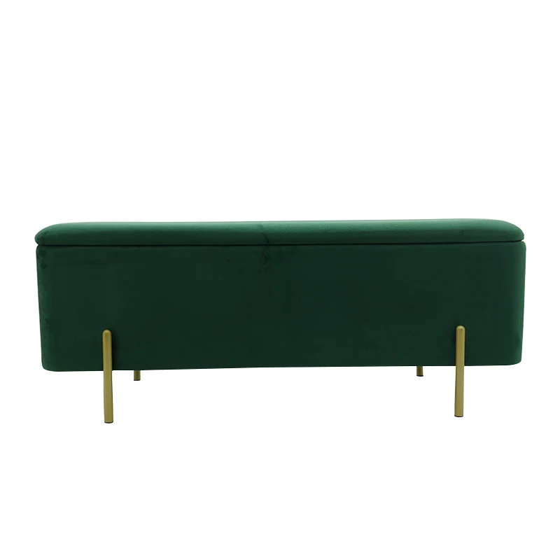 Customized 2022 factory wholesale modern storage seat pouffe ottoman bench bed end stool