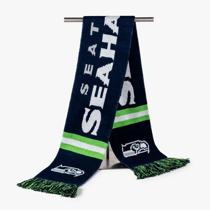 Custom Design Printed Polyester Jacquard Scarves Football Soccer Club Sport Fan Scarf