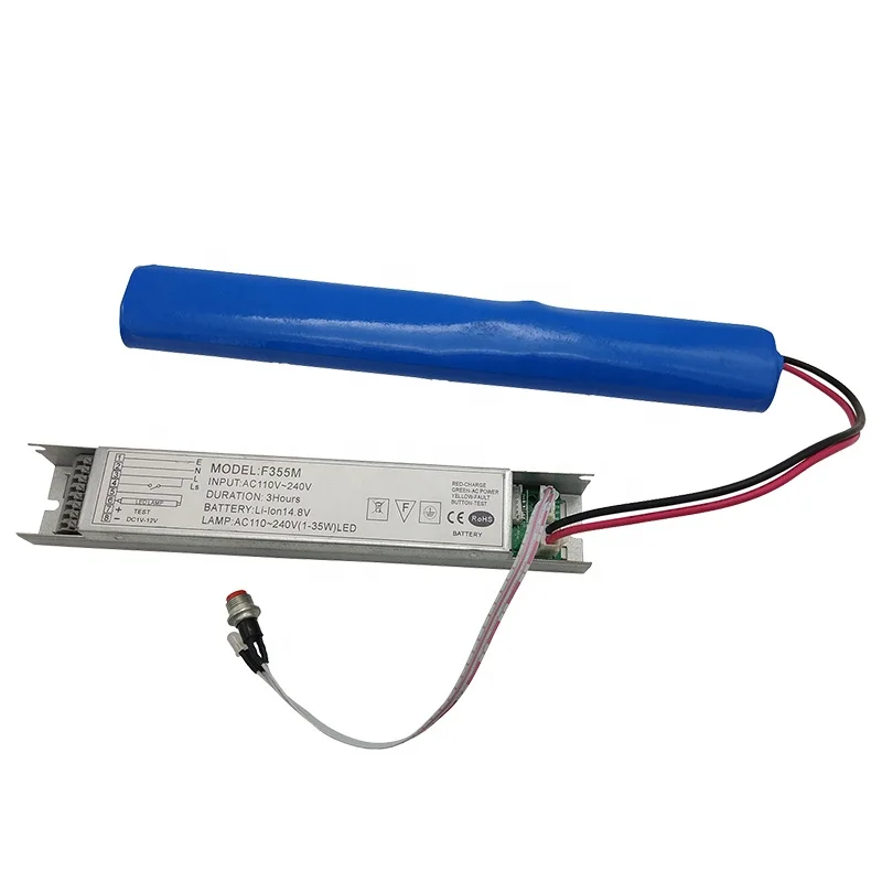 1-10W LED Lamps 110V-240V, 50/60Hz  Battery Rechargeable Emergency Power Pack 1-3 Hours Operation Conversion Kit