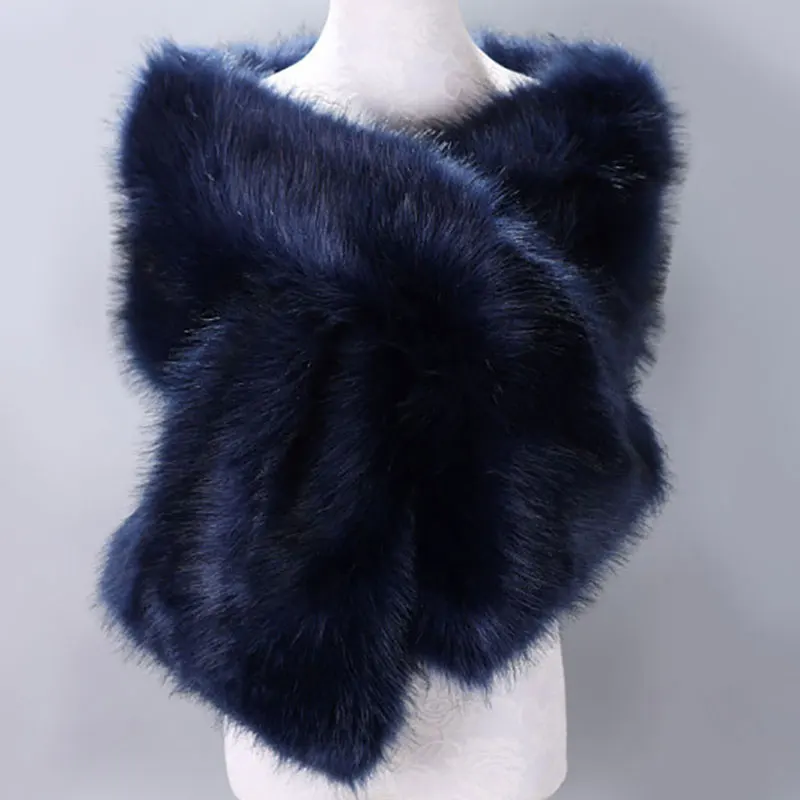 Blank Winter Warmer Faux Fur Scarves Shawl Women Ladies Winter Scarf