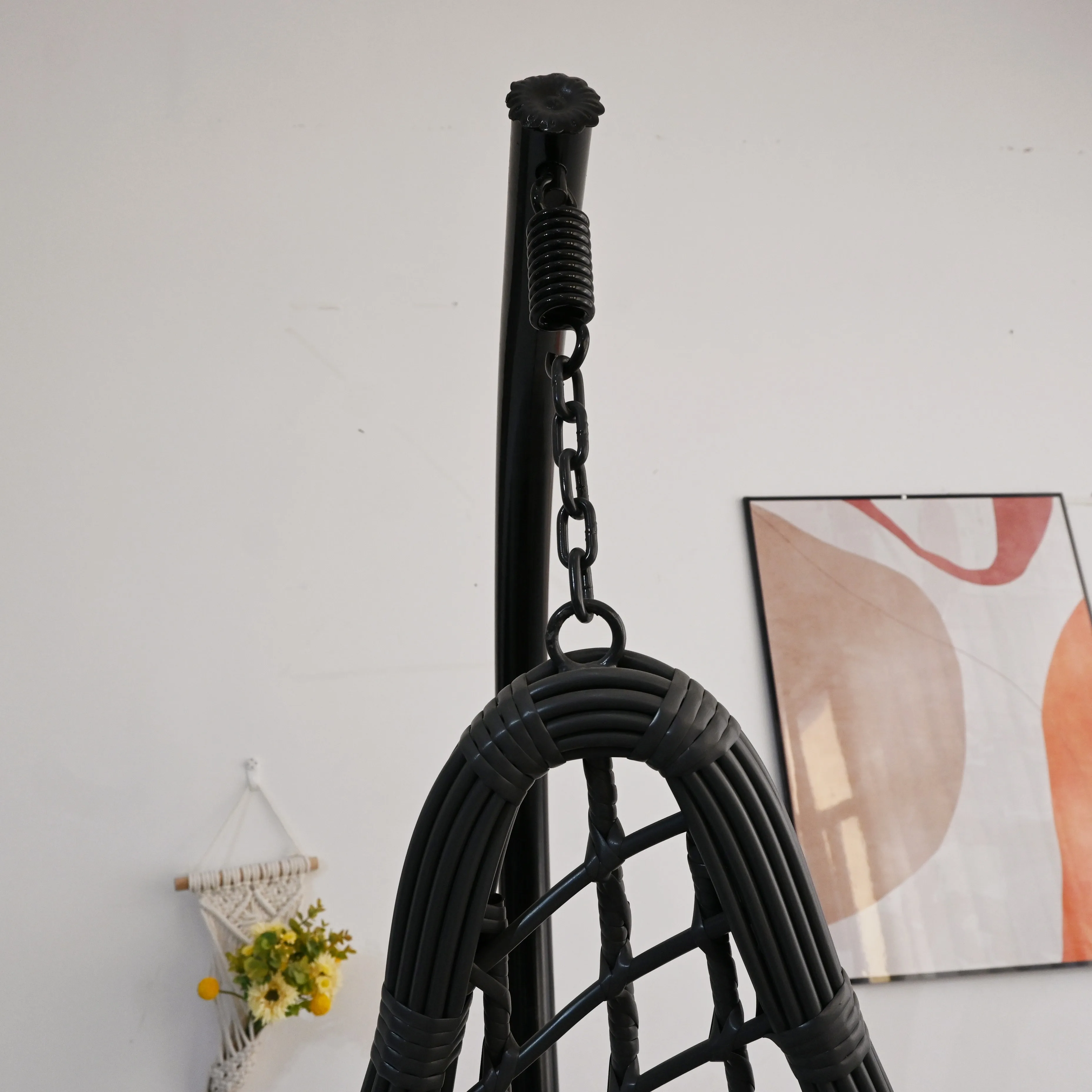 outdoor furniture patio swings chair rattan hanging chair with metal stand