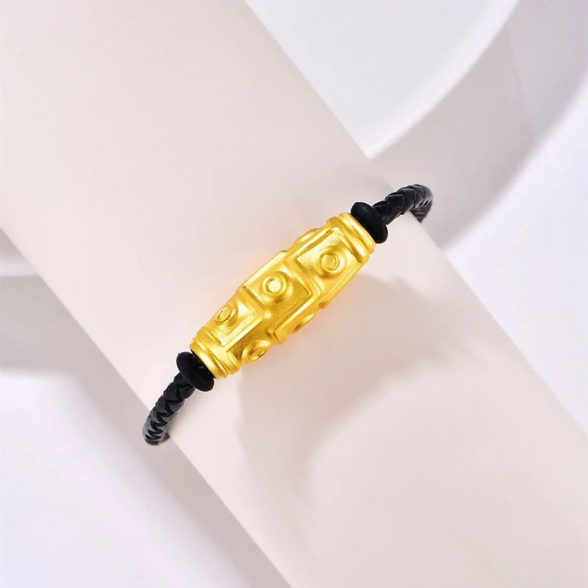 China 18K 25K Nine Eyes Tibet Bracelet Thigh High Pattern Lucky Beads Necklace Gold For Men And Women