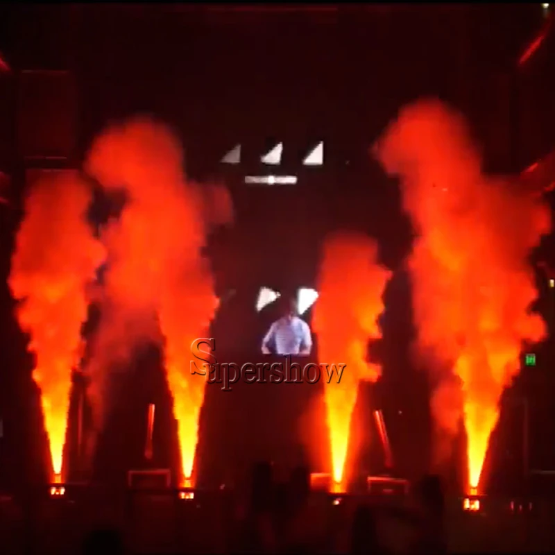 Stage Strong effect LED Co2 Jet Machine 18x 3W RGB Double heads Smoke Machine DJ Equipment For Night Club Party