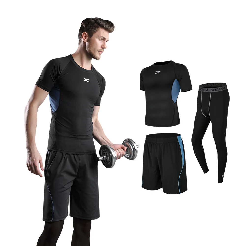 
5 Pcs Custom Men Running Clothing Sports Quick Dry Fitness Yoga Wear Sportswear Tracksuits 2021 New Design Gym sets 