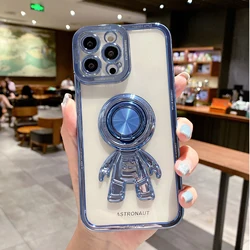 3D Spaceman Phone Case High Quality Electroplate TPU Clear Phone Case Cute Cell Phone Case For iPhone 14 Pro Max