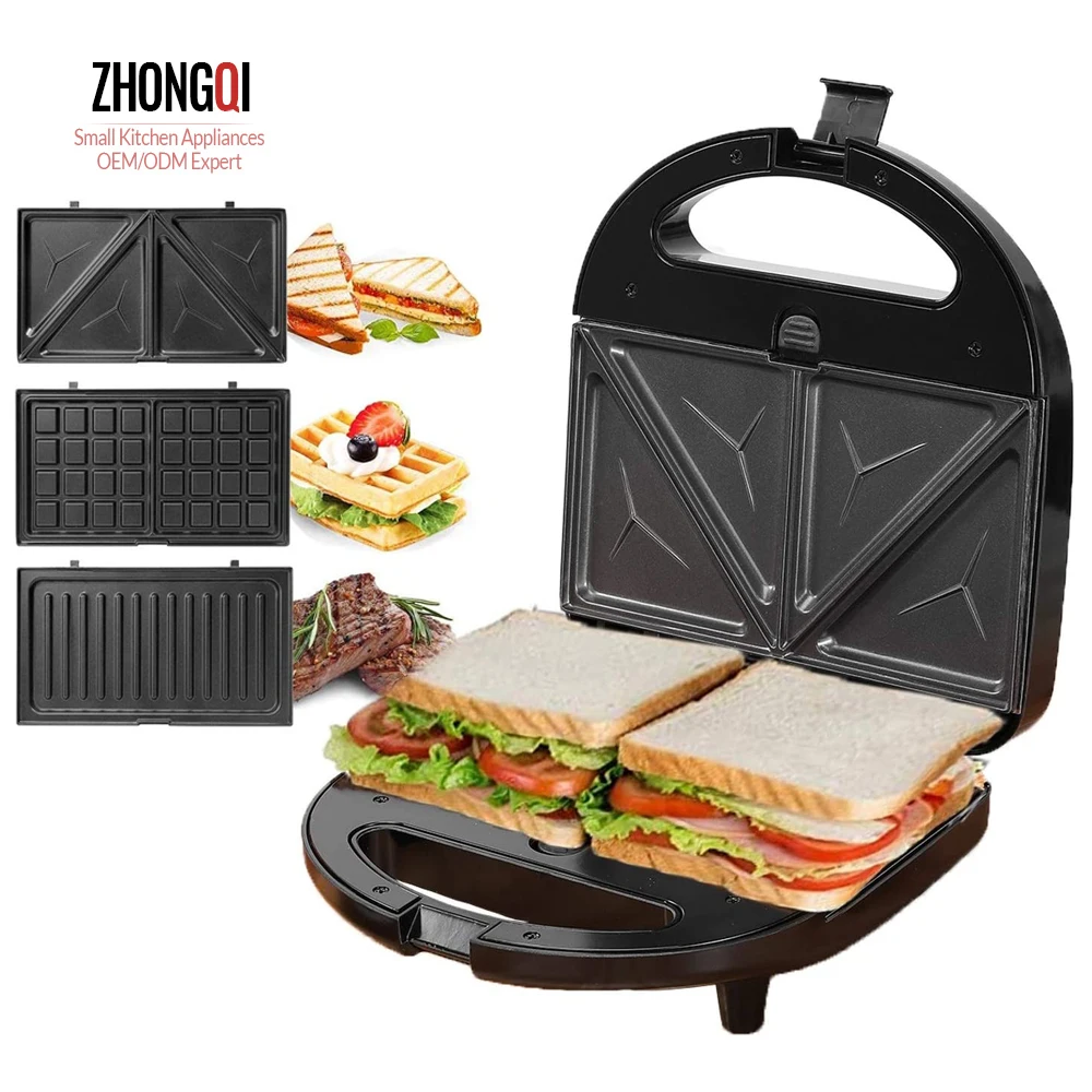 Кухня Мини Электрический Лидер продаж двойной не прилипающие формы для выпекания портативный сэндвич яйца Профессиональный вафельница