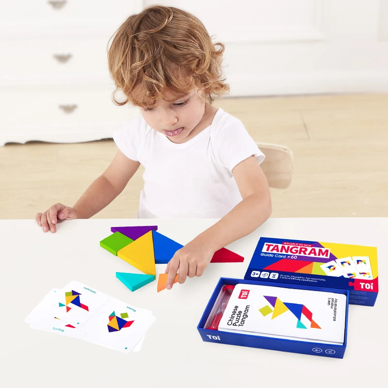 Toi Wooden Tangram Puzzle Seven Piece Puzzle