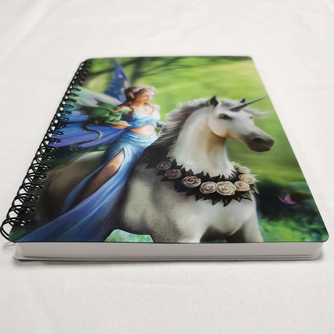 
Notebook with 3d on cover Beauty and White Horse A5 3D cover Notebook Spiral Wire 3D Lenticular Notebook 