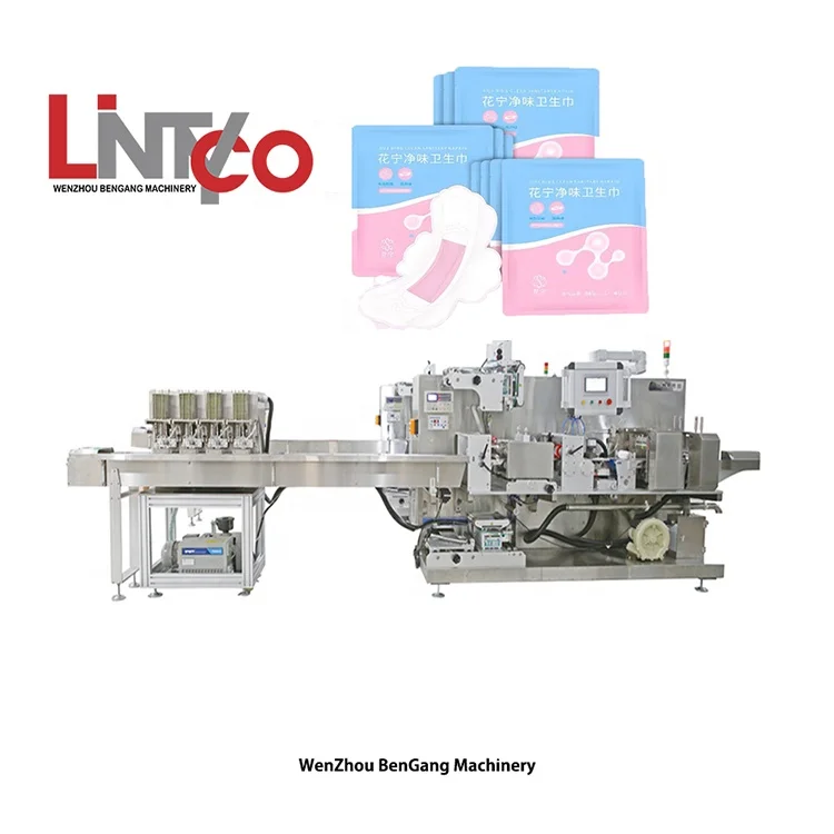 Automatic Single Piece Disposable Super Absorbent Cotton Sanitary Napkin pad Wrapping Horizontal Packing Machine