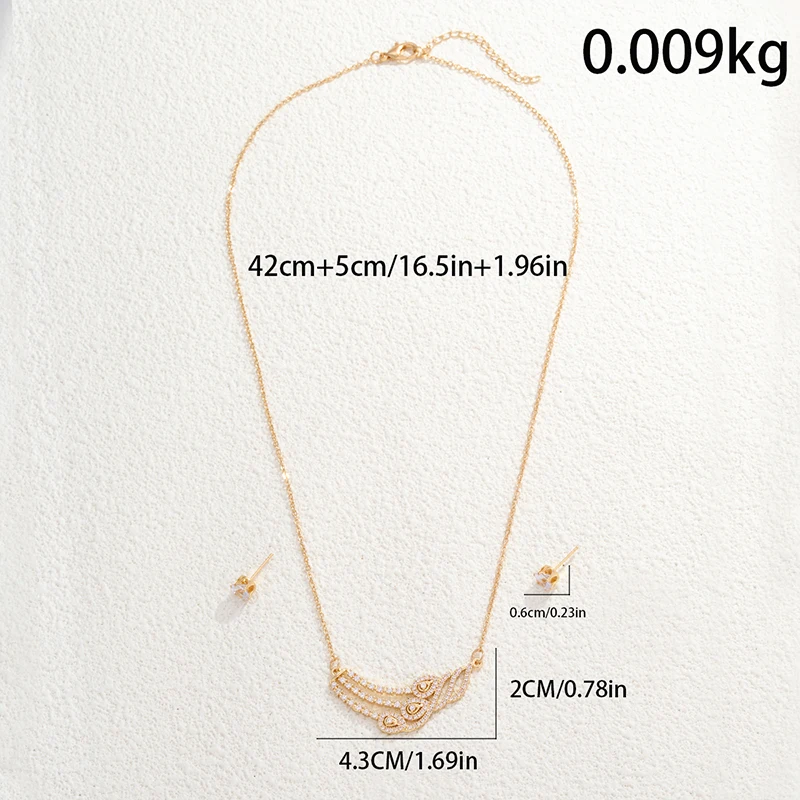 CDD Luxury Zircon Water Drop Crystal Earrings Necklace Set Engagement Wedding Bridal Jewelry Set for Women