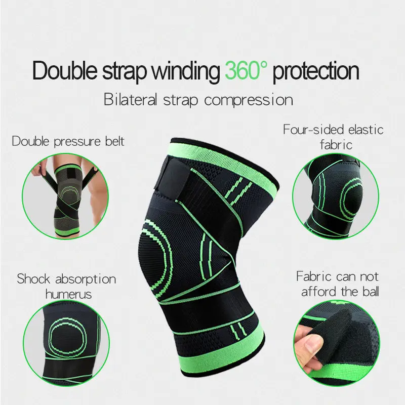 Strap compression knee pad fabric nylon multi size knee support
