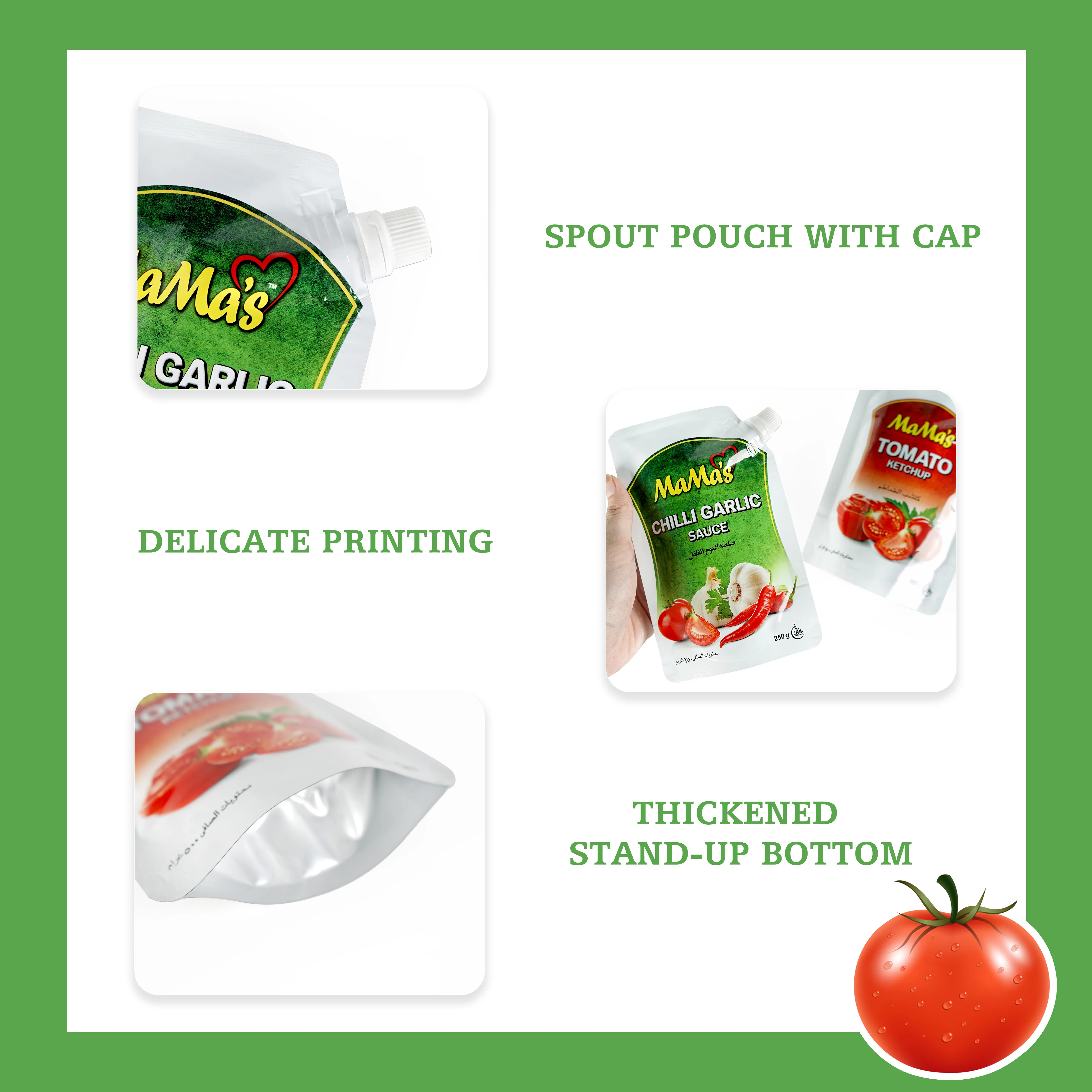 Bulk Wholesale Custom Plastic Food Grade 500g Hot Sauce Packaging Bags Knorr Sauce Packets