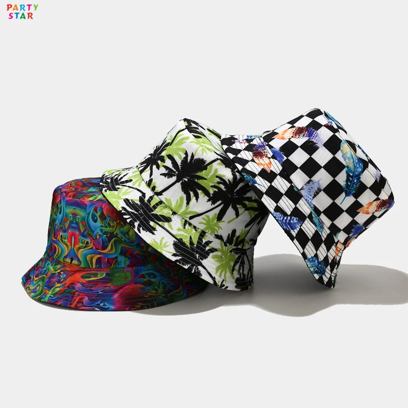 New 41 Styles Colors Plant Printed Fisherman Hats Men Women Outdoor Sun Visor Flat Bucket Hats