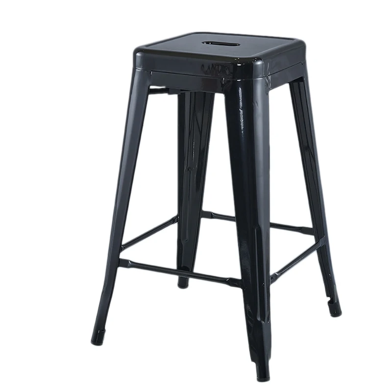 Popular restaurant kitchen metal iron industrial stackable bar stool barstool dining chair for sale