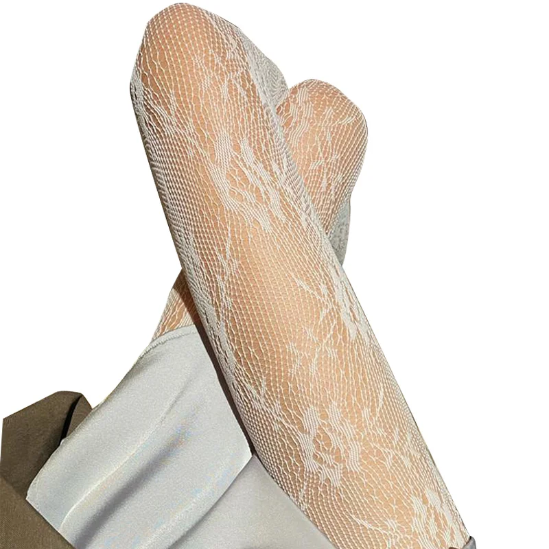 ALLCH RTS Flower Stockings Mesh Stockings Women Pantyhose Long Sexy Summer Lolita Hollow Lace Japanese Girls Tube White Black