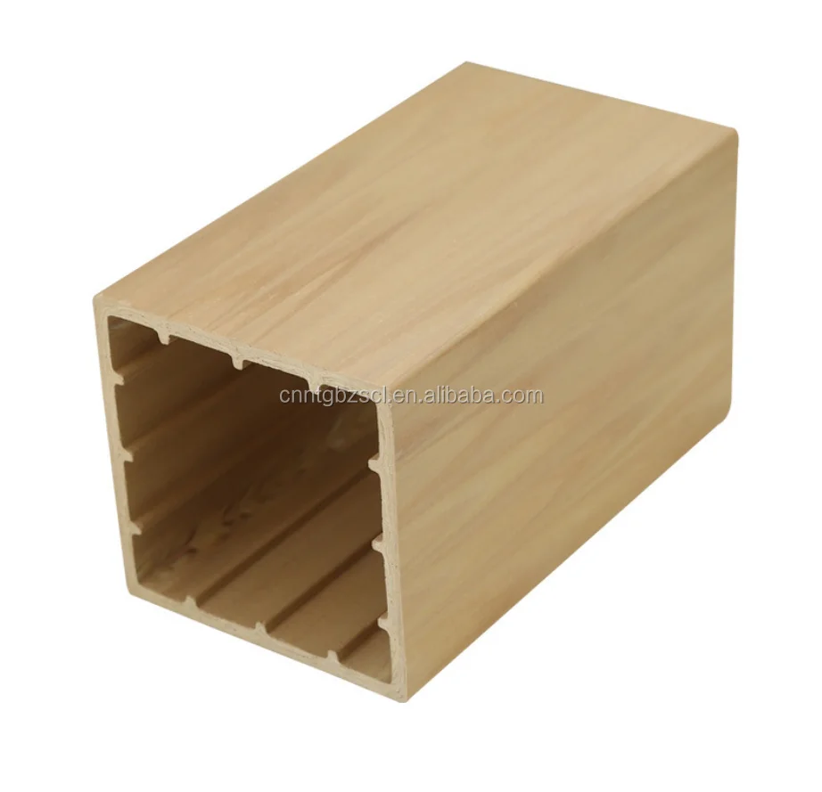 Hot Sale WPC PVC Plastic Composite interior column Timber Tubes Partition Wall panel Decoration 75*50mm
