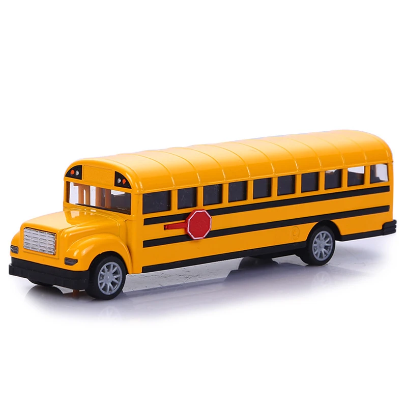 Customizable alloy school bus children toy car pull-back car boy toy wholesale