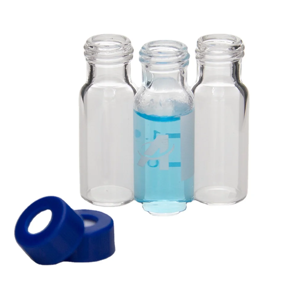 2ml Borosilicate Glass Autosampler vial Screw Thread Chromatography vial with 9mm Ptfe Silicone Pre-slit Septa