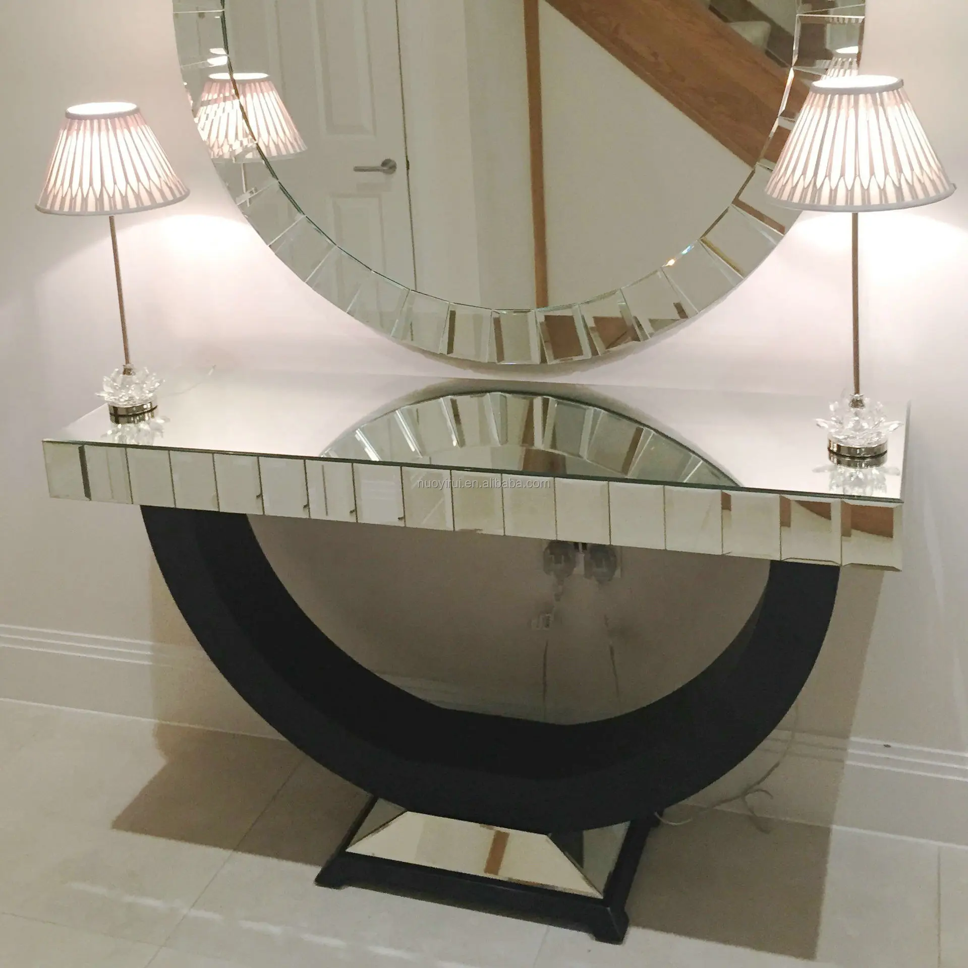 Couverts De стол De Luxe высокие свадебные центральным украшение стола из розового золота пристенный столик с зеркалом Меса Con Эспехо