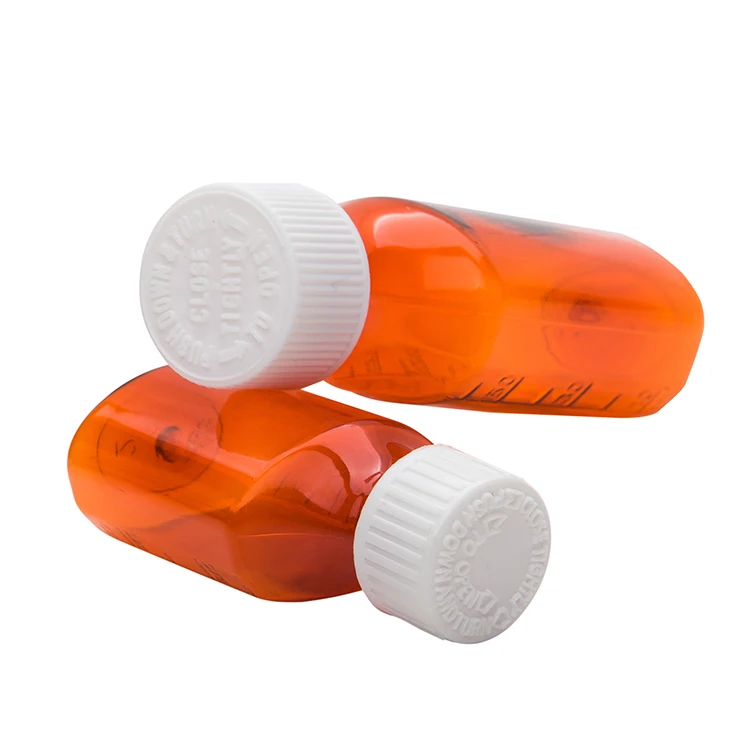 4 OZ Oval RX Bottles with CR Caps Medicine Liquid Bottle Child-Resistant Oval Bottle