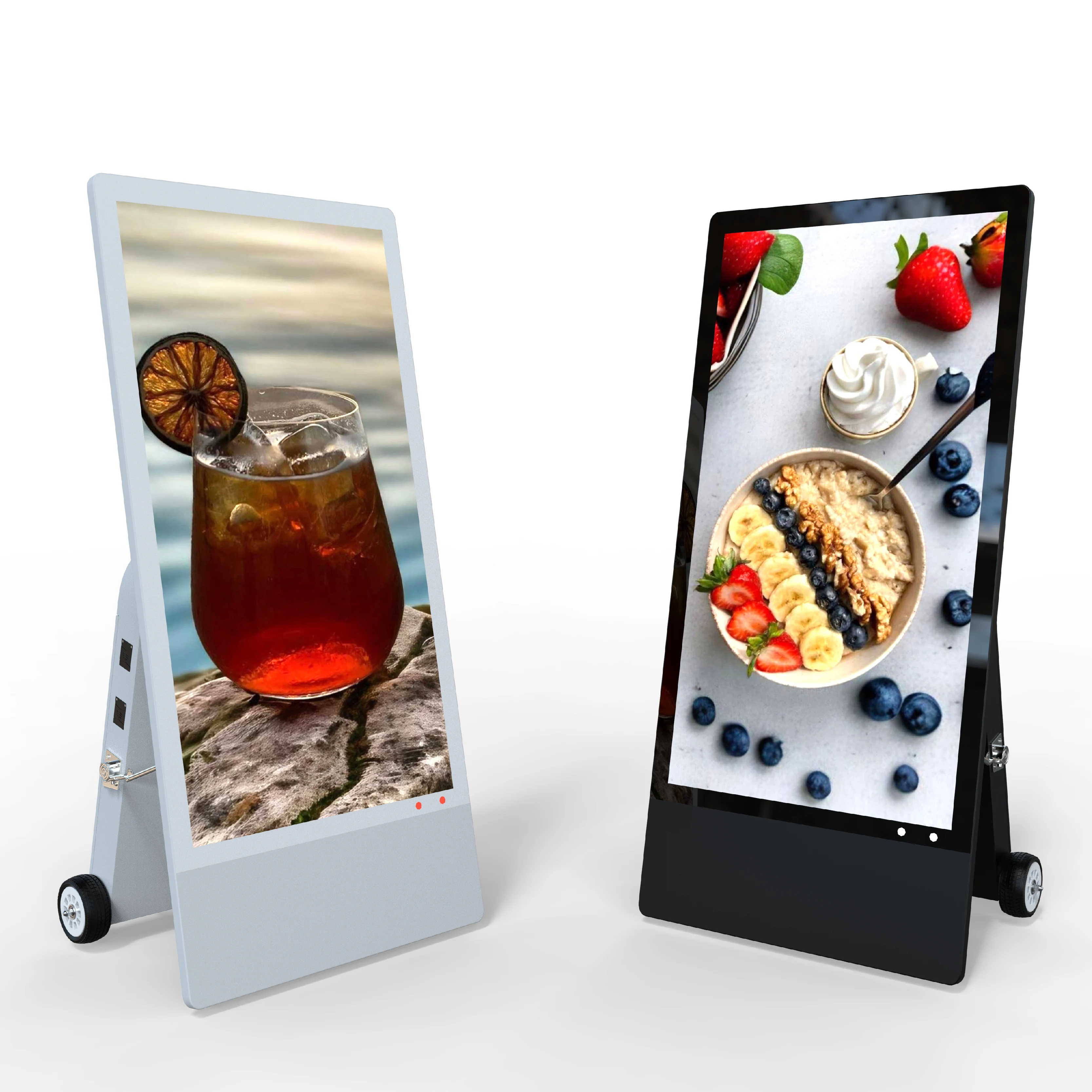 Outdoor sign 1080p portable touch screen monitor advertising equipment battery powered digital signage screen display for shop