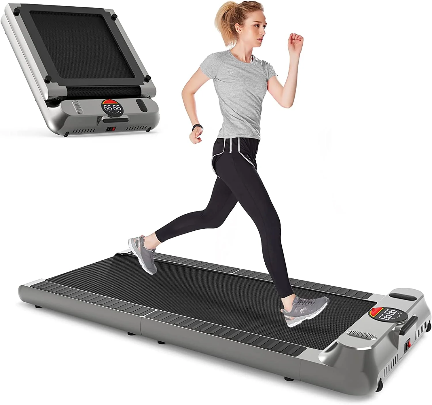 home electric walking pad treadmill running machine whole folding with remote control