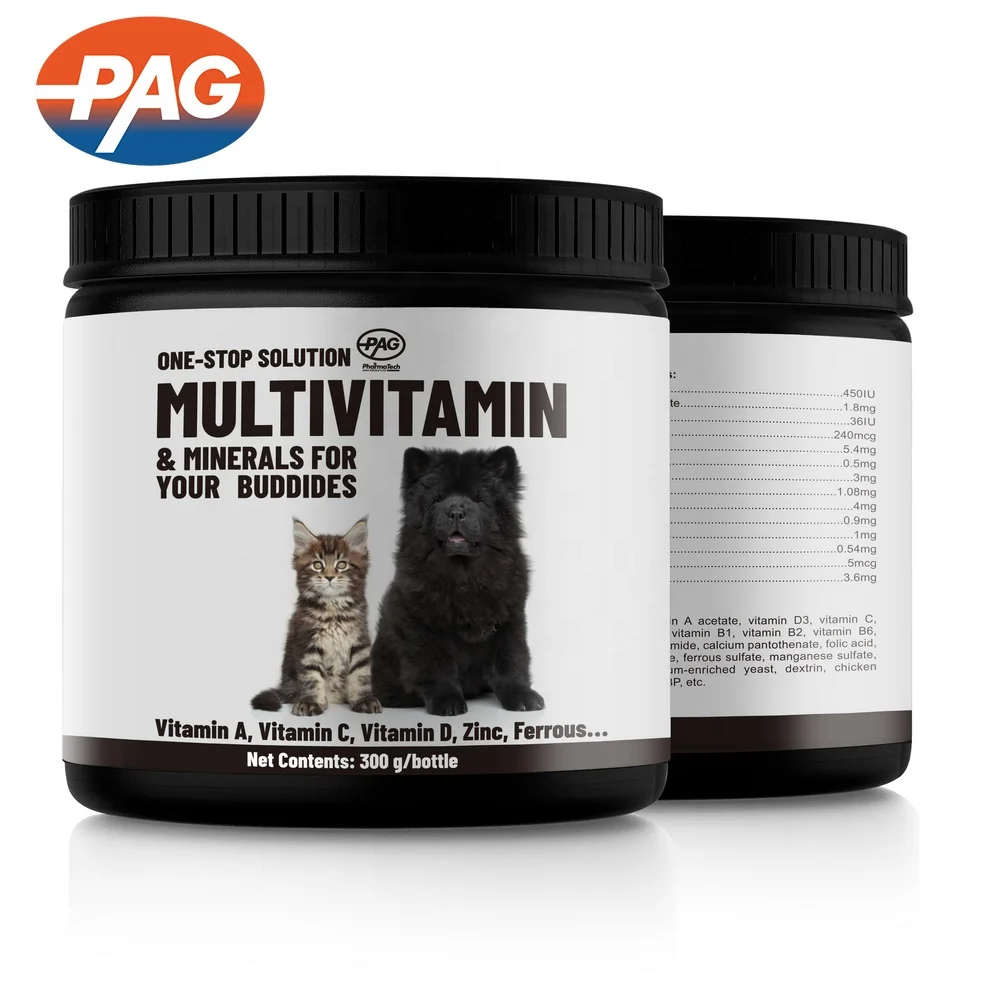 Pet Supplement Multivitamin & Mineral Powder Vitamin Calcium Pantothenate Manganese Dog Cats Vitamins Pet Care