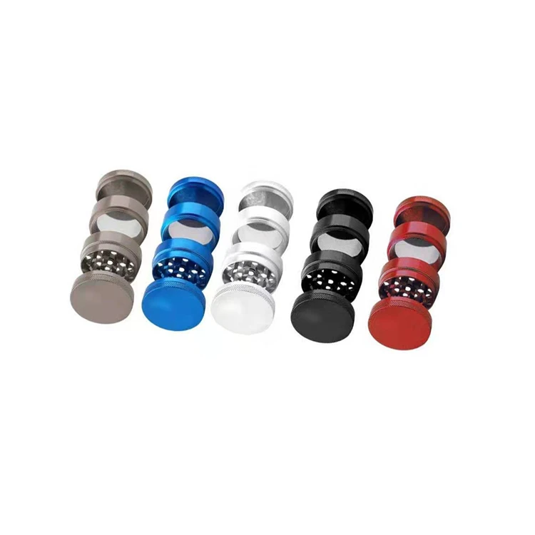 50mm China bulk wholesale spice magnetic crusher grinder machine 4 piece part layer zinc metal herb grinder tobacco