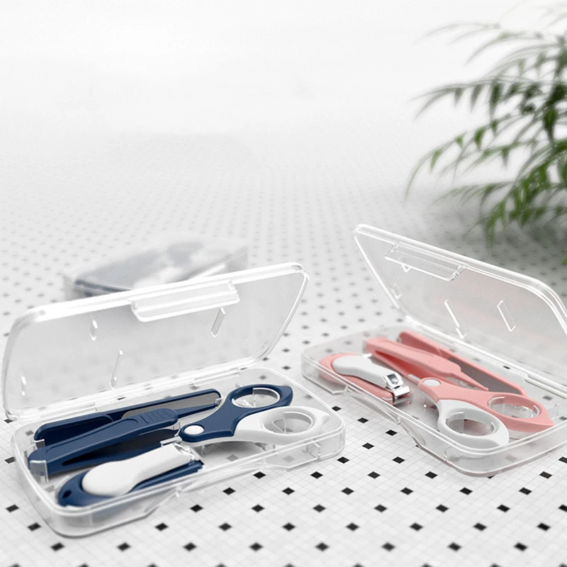 High Quality 4pcs Manicure Kit Lovely Scissors Cutter File Grooming Manicure Kit Baby Nail Clipper Cutter For Newborn