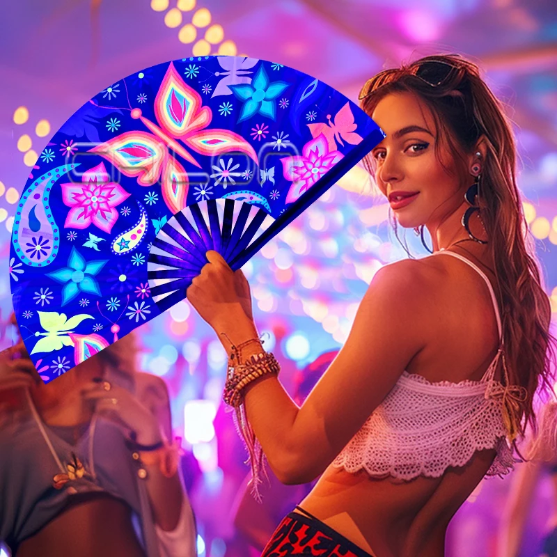 33 см пластиковый вентилятор clack rave индивидуальные большие пластиковые вееры для рук бамбуковые поделки