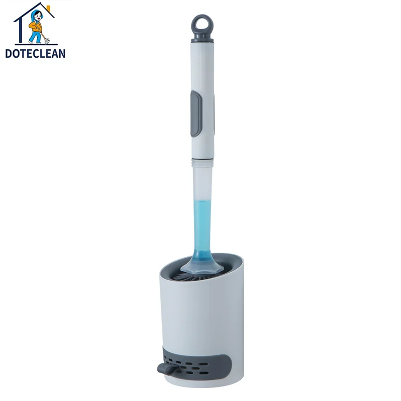 In 2023  a new  TPR silicone circular scrubbing liquid toilet brush ,with a bathroom cleaner bracket and wall mountable