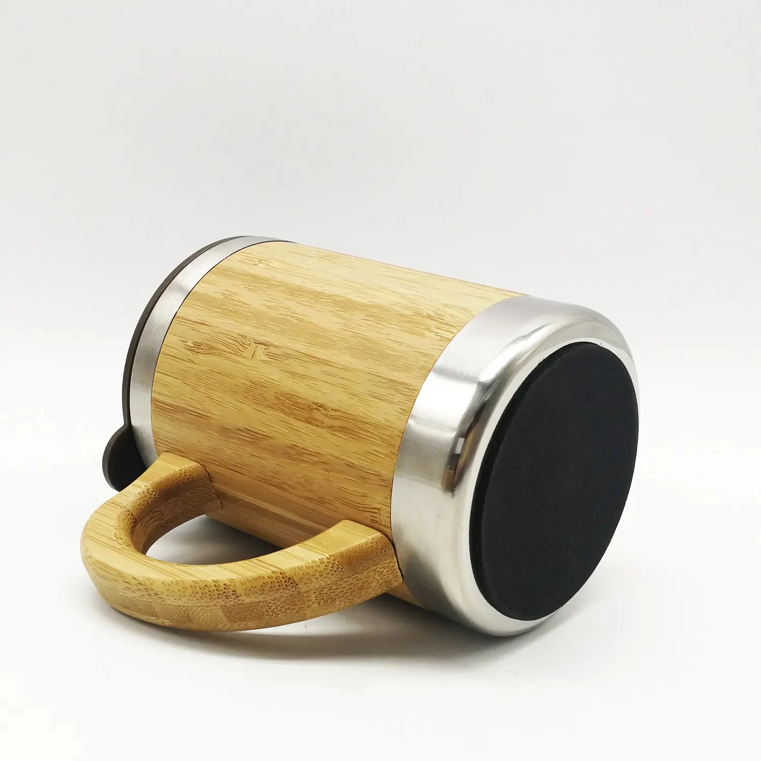 Wholesale hot sale 450ML high quality bamboo wood stainless steel coffee cup portable vacuum insulation car mug