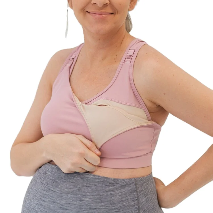 
Wholesales Pregnancy Tops Oem Custom Logo Breastfeeding Sports Bra Padded Pumping Maternity Nursing Bra 