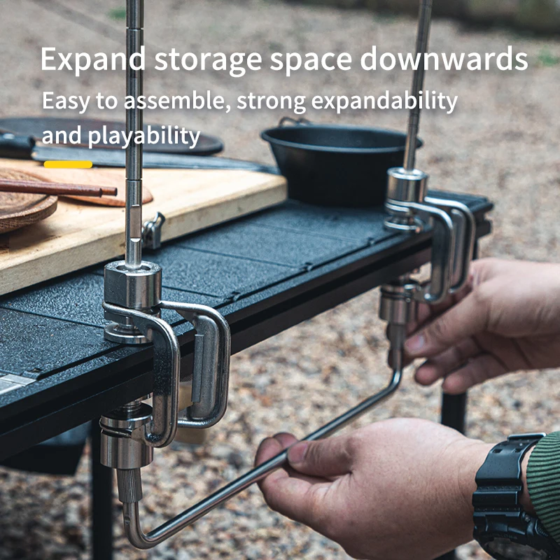 Outdoor camping rack folding mesh camping grills racks for kitchen tools portable storage rack camping