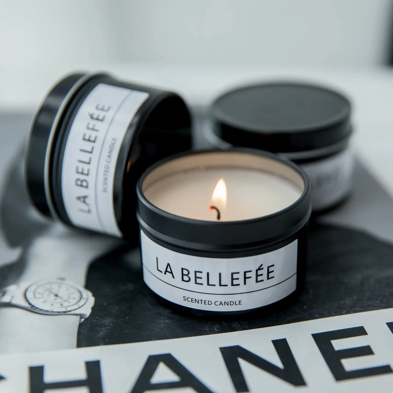 Solid color colorful travel matte rose gold black 2 oz 4 oz 8 oz Aluminum Soy Wax candle tin jars for candle