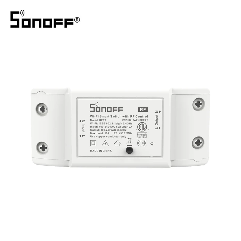 Беспроводной Выключатель SONOFF RFR2 WiFi 433 мгц радиочастотный приемник интеллектуальный пульт дистанционного управления DIY для умного дома 10A