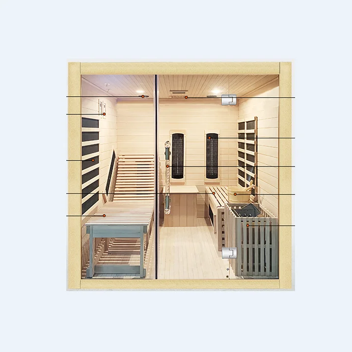 
customized bath steam and infrared sauna fir wood room 