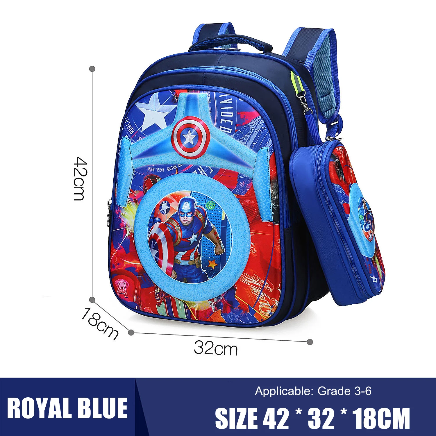 Лидер продаж, Большой Вместительный нейлоновый водонепроницаемый детский рюкзак с изображением персонажа фильма, с чехлом для карандашей