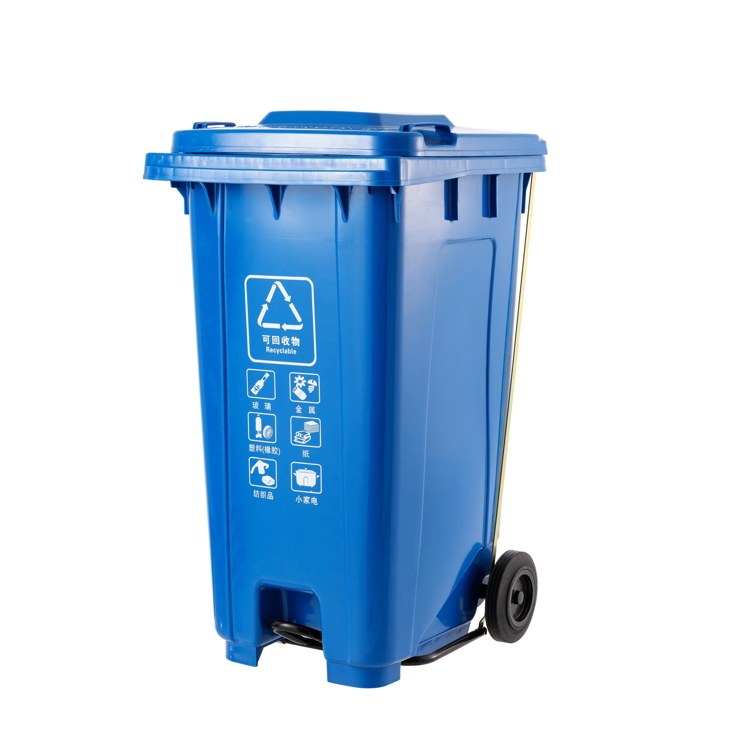 240L Pedal Dustbin Popular hot selling plastic dustbin dry and wet separation outdoor trash can heavy capacity