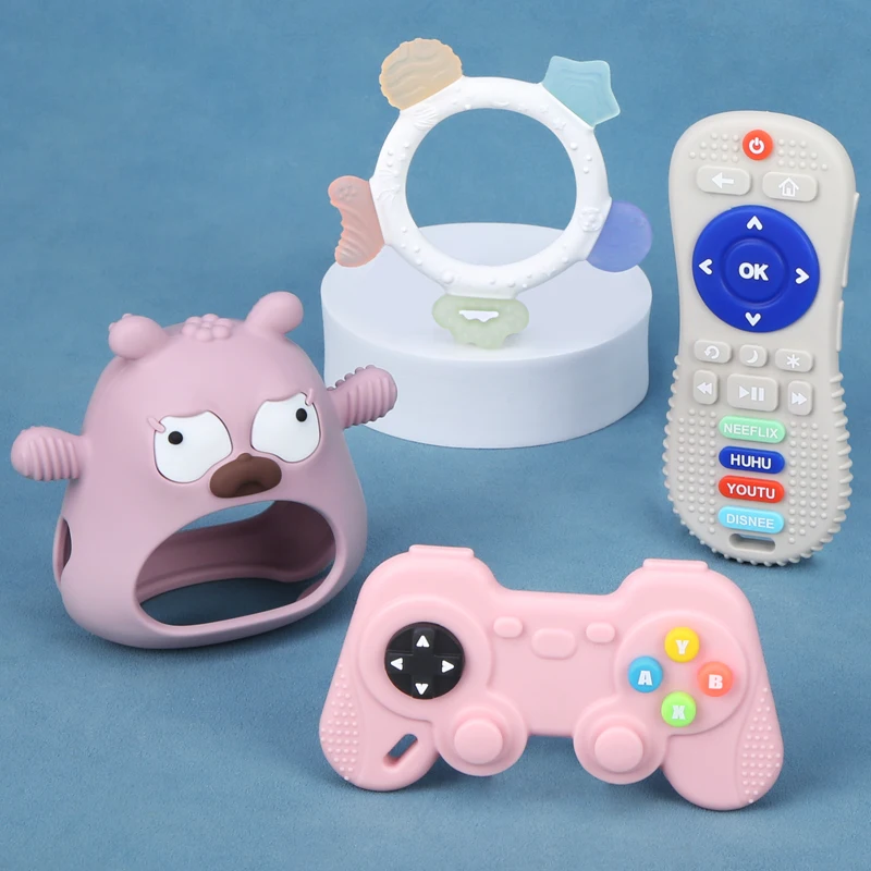 Wholesale TV Remote Control Design Silicone Baby Teether Silicone Baby Teething Toys Silicone Teethers Teething Toys