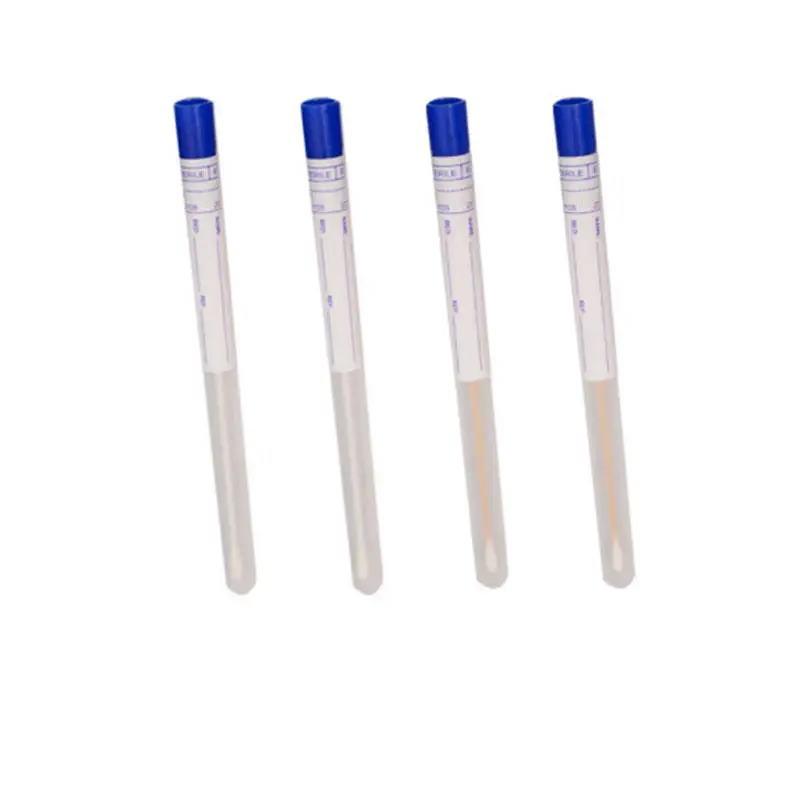 Disposable medical dry sterilized pp stick dacron dna test collection buccal swab with tubes
