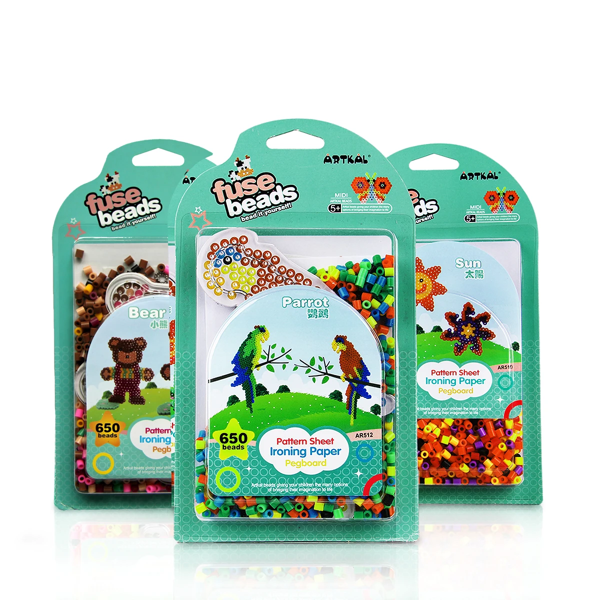 Hot Selling 5mm Hama Beads Toy Artkal Beads Plastic Diy educational Toys Kids Perler Beads Sunflower For Crafting