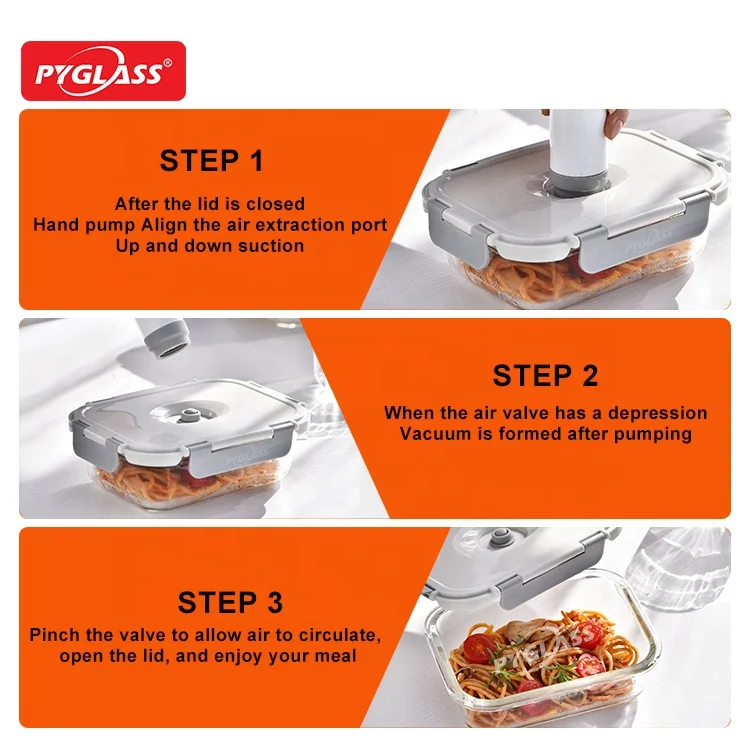 10 pack of high borosilicate glass storage vacuum containers with pump home and kitchen