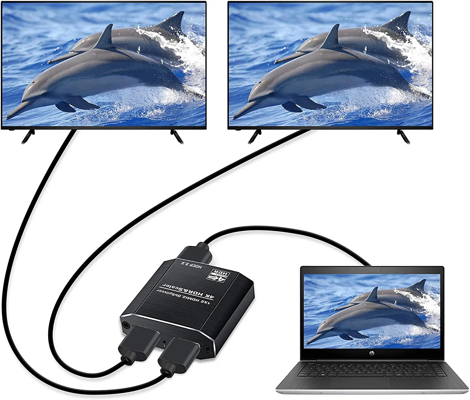 4K 60hz Ultra HD 2160P 3D mini 2 Ports 1 Input 2 Output HDMI Splitter EDID RGB support Scalar with HDCP decoder splitter HDMI